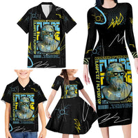 Ancient Greek Zeus Family Matching Long Sleeve Bodycon Dress and Hawaiian Shirt Futuristic Style - Wonder Print Shop