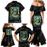 Ancient Greek Zeus Family Matching Mermaid Dress and Hawaiian Shirt Futuristic Style - Wonder Print Shop