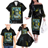 Ancient Greek Zeus Family Matching Off The Shoulder Long Sleeve Dress and Hawaiian Shirt Futuristic Style - Wonder Print Shop