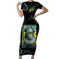 Ancient Greek Zeus Family Matching Short Sleeve Bodycon Dress and Hawaiian Shirt Futuristic Style - Wonder Print Shop