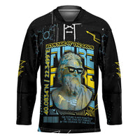 Ancient Greek Zeus Hockey Jersey Futuristic Style - Wonder Print Shop
