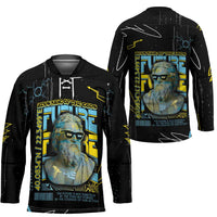 Ancient Greek Zeus Hockey Jersey Futuristic Style - Wonder Print Shop