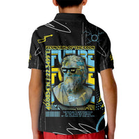 Ancient Greek Zeus Kid Polo Shirt Futuristic Style - Wonder Print Shop
