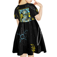 Ancient Greek Zeus Kid Short Sleeve Dress Futuristic Style - Wonder Print Shop