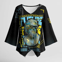 Ancient Greek Zeus Kimono Sleeve Blouse Futuristic Style - Wonder Print Shop