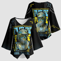 Ancient Greek Zeus Kimono Sleeve Blouse Futuristic Style - Wonder Print Shop