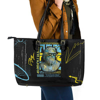 Ancient Greek Zeus Leather Tote Bag Futuristic Style - Wonder Print Shop