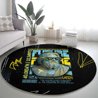 Ancient Greek Zeus Round Carpet Futuristic Style - Wonder Print Shop