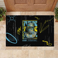 Ancient Greek Zeus Rubber Doormat Futuristic Style - Wonder Print Shop
