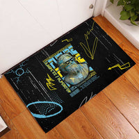 Ancient Greek Zeus Rubber Doormat Futuristic Style - Wonder Print Shop