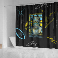Ancient Greek Zeus Shower Curtain Futuristic Style - Wonder Print Shop