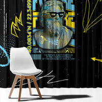 Ancient Greek Zeus Window Curtain Futuristic Style - Wonder Print Shop
