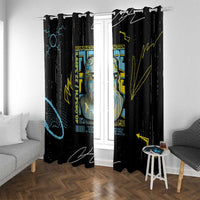 Ancient Greek Zeus Window Curtain Futuristic Style - Wonder Print Shop