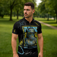 Ancient Greek Zeus Zipper Polo Shirt Futuristic Style - Wonder Print Shop