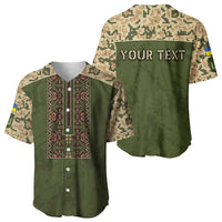 Personalized Ukraine Vyshyvanka Motif Baseball Jersey Ukrainian Military Style - Wonder Print Shop