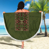 Ukraine Vyshyvanka Motif Beach Blanket Ukrainian Military Style - Wonder Print Shop