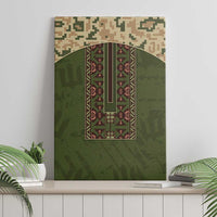 Ukraine Vyshyvanka Motif Canvas Wall Art Ukrainian Military Style - Wonder Print Shop