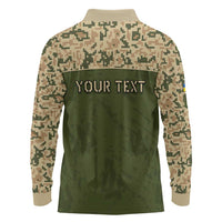 Personalized Ukraine Vyshyvanka Motif Long Sleeve Polo Shirt Ukrainian Military Style - Wonder Print Shop