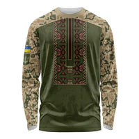 Personalized Ukraine Vyshyvanka Motif Long Sleeve Shirt Ukrainian Military Style - Wonder Print Shop