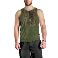 Personalized Ukraine Vyshyvanka Motif Men Tank Top Ukrainian Military Style - Wonder Print Shop