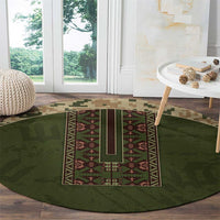 Ukraine Vyshyvanka Motif Round Carpet Ukrainian Military Style - Wonder Print Shop