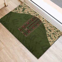 Ukraine Vyshyvanka Motif Rubber Doormat Ukrainian Military Style - Wonder Print Shop