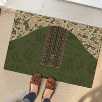 Ukraine Vyshyvanka Motif Rubber Doormat Ukrainian Military Style - Wonder Print Shop