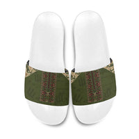 Ukraine Vyshyvanka Motif Slide Sandals Ukrainian Military Style - Wonder Print Shop