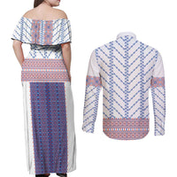 Traditional Romanian Costume Couples Matching Off Shoulder Maxi Dress and Long Sleeve Button Shirt National Folk Patterns - Wonder Print Shop