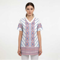 Traditional Romanian Costume Scrub Top National Folk Patterns - Wonder Print Shop