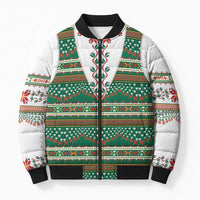 Lithuanian National Costume Bomber Puffer Jacket Traditional Folk Pattern - Wonder Print Shop