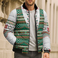 Lithuanian National Costume Bomber Puffer Jacket Traditional Folk Pattern - Wonder Print Shop