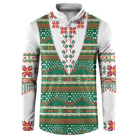 Lithuanian National Costume Button Sweatshirt Traditional Folk Pattern - Wonder Print Shop