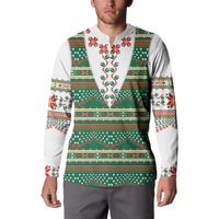 Lithuanian National Costume Button Sweatshirt Traditional Folk Pattern - Wonder Print Shop