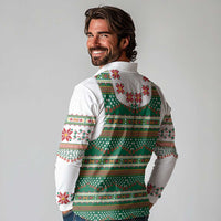 Lithuanian National Costume Long Sleeve Polo Shirt Traditional Folk Pattern - Wonder Print Shop
