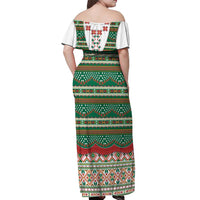 Lithuanian National Costume Off Shoulder Maxi Dress Traditional Folk Pattern - Wonder Print Shop