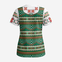 Lithuanian National Costume Scrub Top Traditional Folk Pattern - Wonder Print Shop