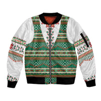 Lithuanian National Costume Sleeve Zip Bomber Jacket Traditional Folk Pattern - Wonder Print Shop