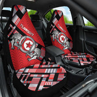 Tunisia Car Seat Cover Silver Lions Sports Patterns - Wonder Print Shop
