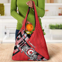 Tunisia Grocery Bag Silver Lions Sports Patterns - Wonder Print Shop