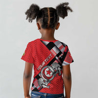 Personalized Tunisia Kid T shirt Silver Lions Sports Patterns - Wonder Print Shop