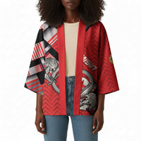 Personalized Tunisia Kimono Silver Lions Sports Patterns - Wonder Print Shop