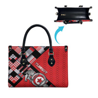 Tunisia Leather Bag Silver Lions Sports Patterns - Wonder Print Shop