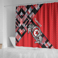 Tunisia Shower Curtain Silver Lions Sports Patterns - Wonder Print Shop