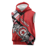 Personalized Tunisia Sleeveless Hoodie Silver Lions Sports Patterns - Wonder Print Shop