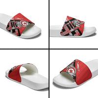 Tunisia Slide Sandals Silver Lions Sports Patterns - Wonder Print Shop