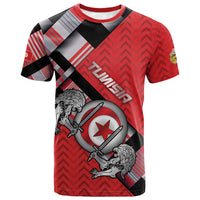 Personalized Tunisia T shirt Silver Lions Sports Patterns - Wonder Print Shop