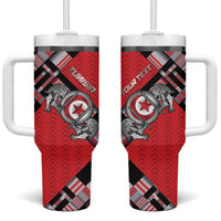 Personalized Tunisia Tumbler With Handle Silver Lions Sports Patterns - Wonder Print Shop