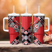 Personalized Tunisia Tumbler With Handle Silver Lions Sports Patterns - Wonder Print Shop