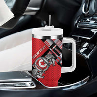Personalized Tunisia Tumbler With Handle Silver Lions Sports Patterns - Wonder Print Shop